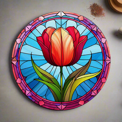 Tulip Circular Glass Suncatcher Worktop Saver